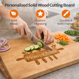 Solid Wood Cutting Board Kitchen Chopping Board for Food Prep and Serving