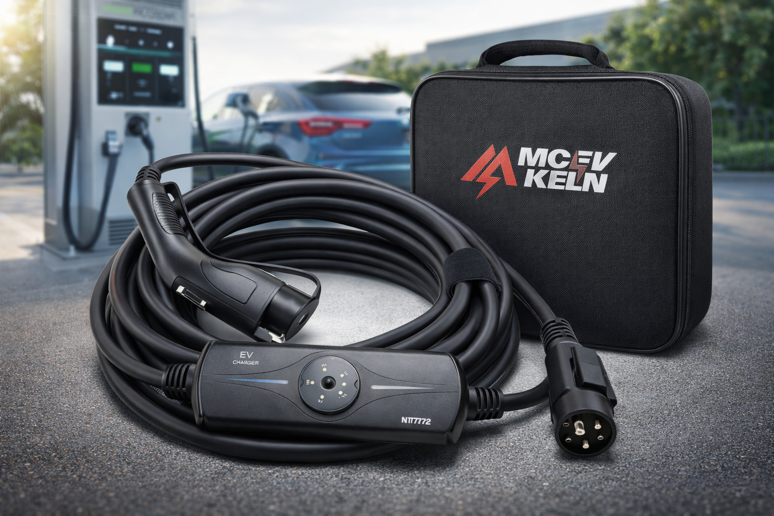 Level 2 EV Charger 32A NEMA 14-50P 25ft Portable EV Charging Cable 7KW J1772 ETL Certified