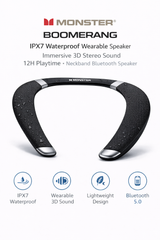 Monster Boomerang Neckband Bluetooth Speaker – IPX7 Waterproof Wearable Speaker