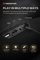 Monster S380 Bluetooth Speaker 40W Portable Wireless Speaker IPX6 Waterproof 20H Playtime