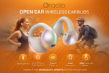 Oraolo Open Ear Bluetooth 5.4 Headphones IPX6 Waterproof Clip-On Earbuds 21H Playtime White