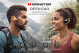 Monster Open Ear AC221 Bluetooth 6.0 Wireless Clip-On Headphones 30H Playback IPX6 Waterproof