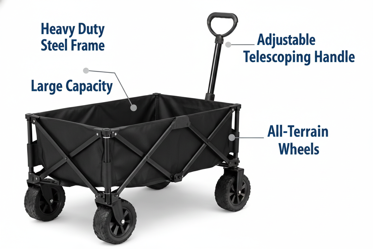 Heavy Duty Folding Utility Wagon Cart Collapsible