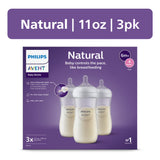 Philips Avent Natural Baby Bottles with Natural Response Nipples Fast Flow, Flow 4, 11oz, 3-Pack, SCY906/93 product image