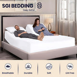 SGI bedding 100% Egyptian Cotton 600 TC Sheet Set Soft & Smooth Sateen Weave 4 Pc Sheet Set - 1 Fitted Sheet, 1 Flat Sheet & 2 Pillowcase 15" inch Deep Pocket (Full, White Solid)