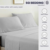 SGI bedding 100% Egyptian Cotton 600 TC Sheet Set Soft & Smooth Sateen Weave 4 Pc Sheet Set - 1 Fitted Sheet, 1 Flat Sheet & 2 Pillowcase 15" inch Deep Pocket (Full, White Solid)