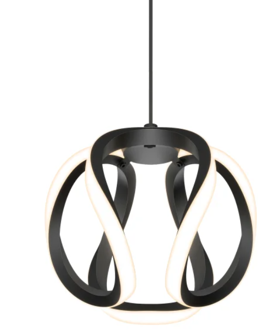 artika Vivaldi 12W LED Modern Pendant Light Fixture, Black Finish - Ideal for Dining Room, Kitchen Island Light - 800 Lumens, Tunable White Technology 3000-4000-5000 Kelvin