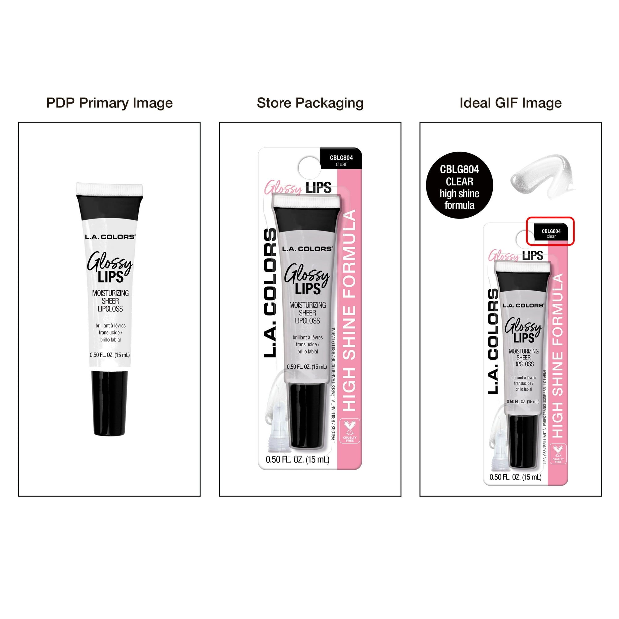 L.A. COLORS Glossy Lips Hydrating & Nourishing Highshine Sheer Tube Lip Gloss