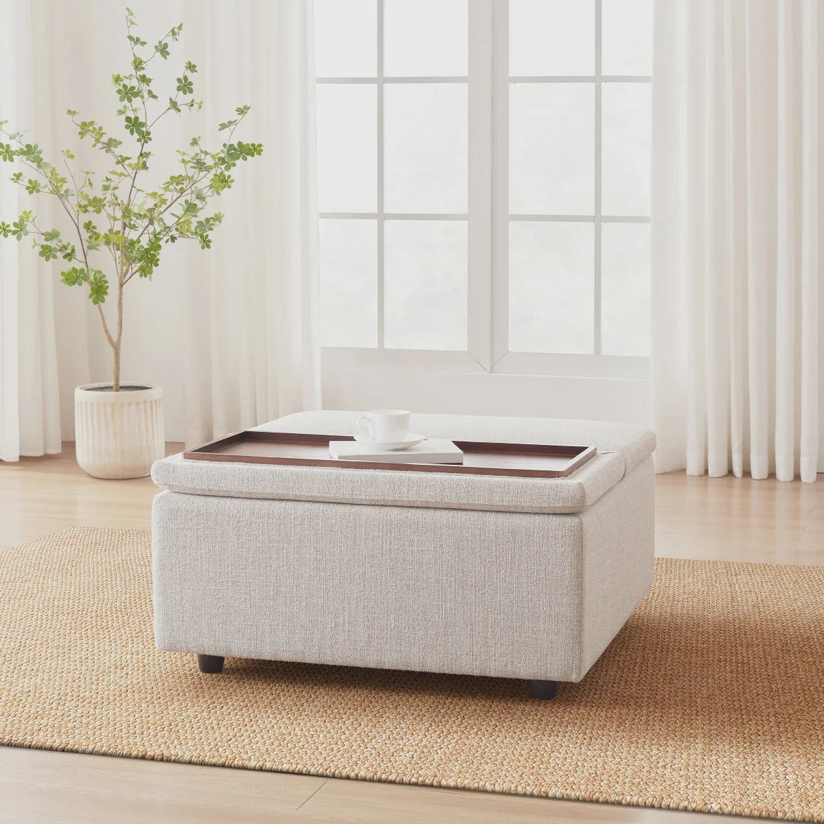 Aiden and Ivy Fabric Storage Ottoman product image