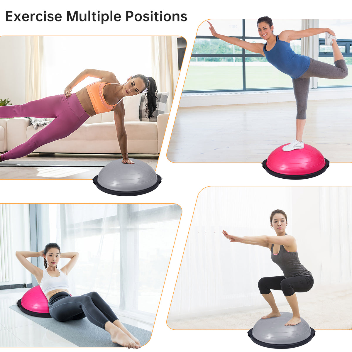 NICEC Large Balance Ball – Silver | Exercise & Stability Ball for Fitness & Core Training