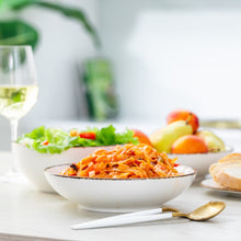 Porcelain Pasta Plates Set Of 4 - Tableware Serving Plates for Breakfast, Salad, Steak, Dinner - 8.2 х 2 inches - Sandy