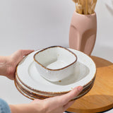 Porcelain Salad Bowls Set Of 6 - Serving Bowl for Desserts, Ice Cream, Cereal, Rice, Oatmeal - 4.2 х 2 inches - Sandy