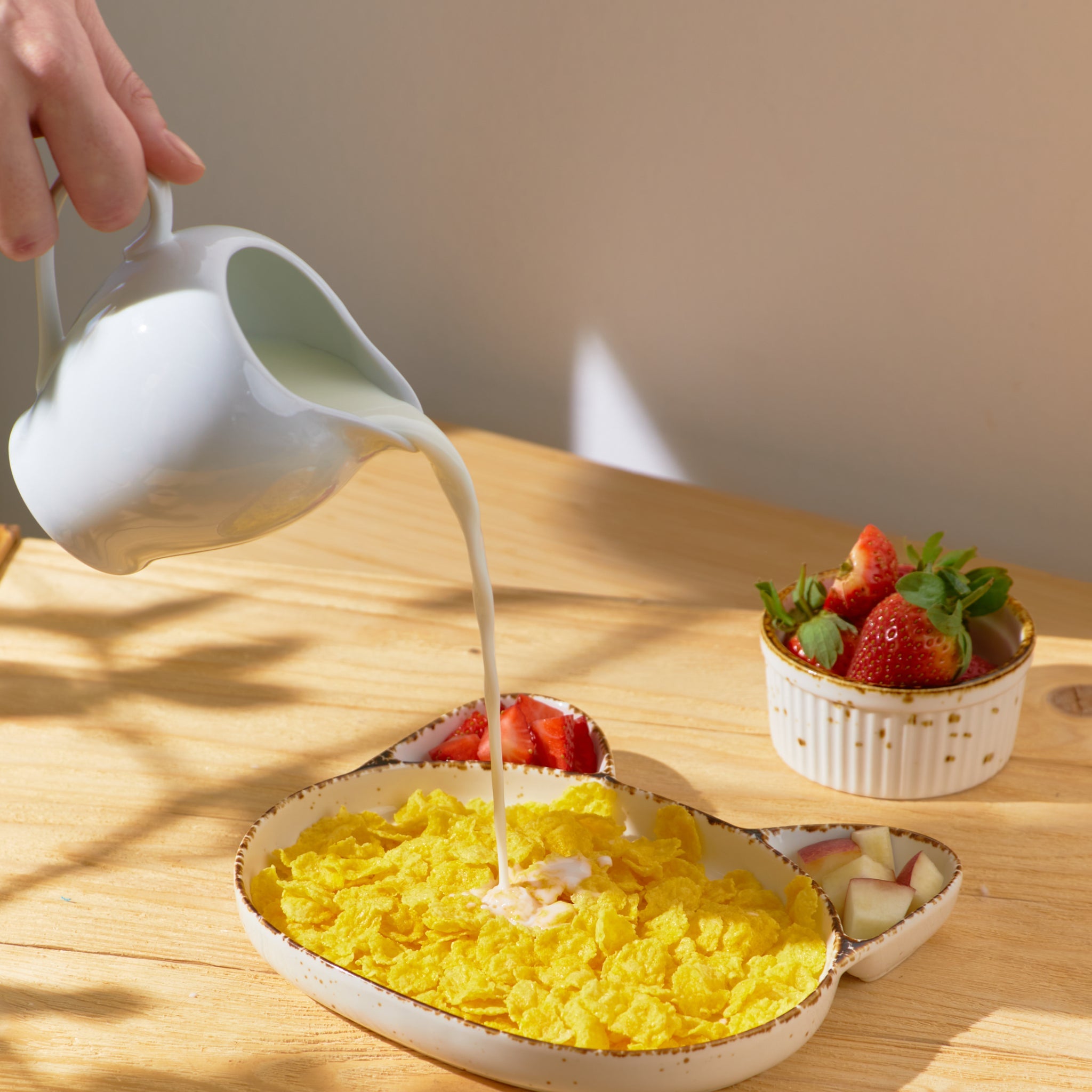 Porcelain Serving Plate – 7 x 7.8 x 1 Inches, Sandy Color, Durable & Elegant