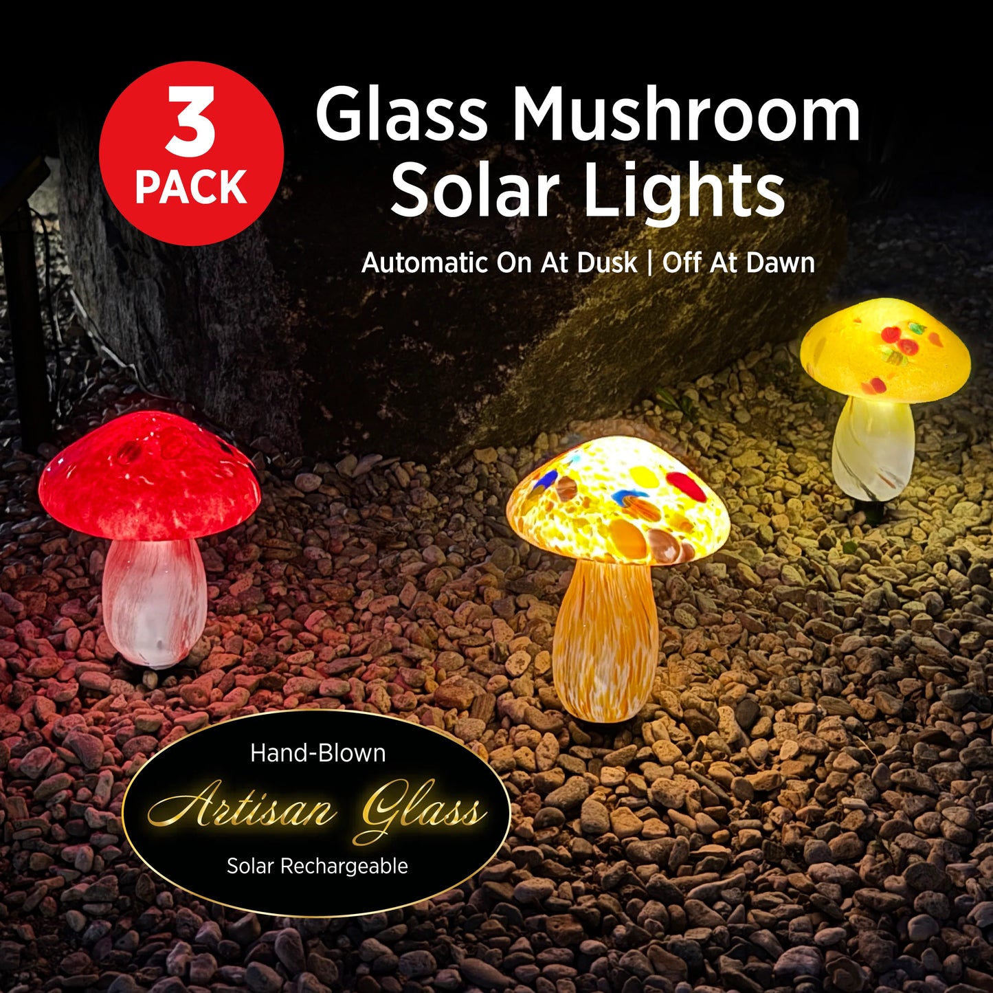 Infinity X1 Glass Mushroom Landscape Lights 3-Pack product image