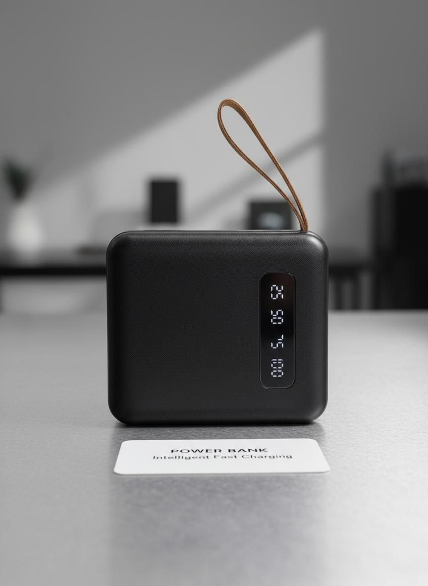 K16 Power Bank 10,000 mAh Portable Charger with 4 Built-In Charging Cables – Fast Charge USB-C, Lightning & Micro USB, Dual Output, Slim Powerbank for iPhone, Samsung, Android Devices