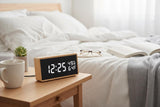 Meross Wooden Digital Alarm Clock - USB Powered with 3 Alarm Settings