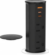 Annquan 2 Inch Space Saver Pop Up Countertop Outlet with PD20W USB Ports and Dual AC Outlets