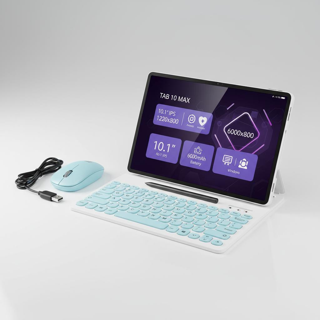 10 Inch Android 16 Tablet with Pen and Keyboard 24GB RAM 256GB Storage AI Tablet Bundle