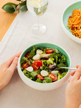 Porcelain Salad Bowls 7.2 x 3 in. Set Of 4 - Serving Bowl for Soup, Dessert, Ice Cream. Stackable Bowls for Oatmeal - Microwave, Oven, and Dishwasher Safe, Scratch Resistant 37 oz (Lusite Green)