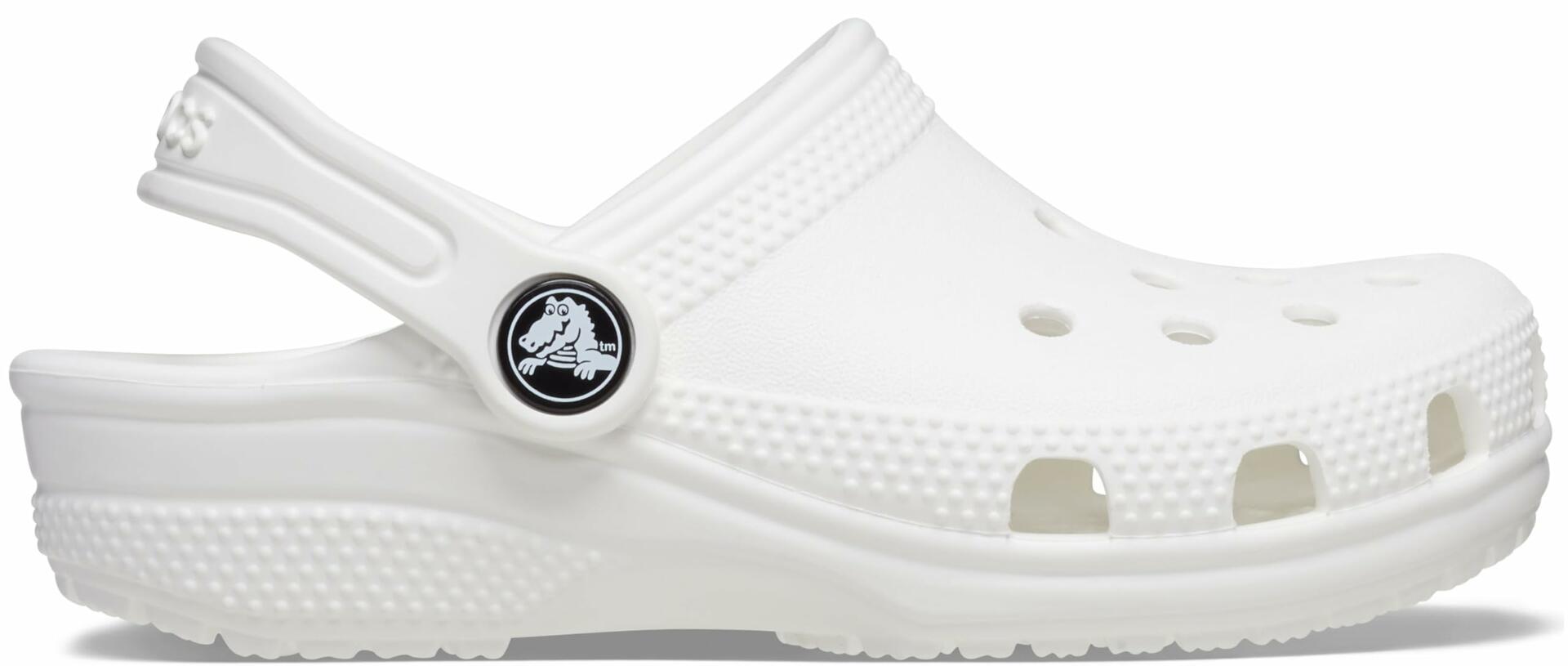 Crocs Unisex-Child Classic Clogs, White/White, 4 Big Kid