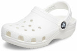Crocs Unisex-Child Classic Clogs, White/White, 4 Big Kid