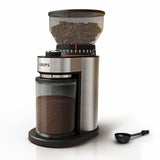 KRUPS Flat Burr Coffee Grinder Electric, 18 Adjustable Grind Settings, 2-20 Cups per Grind, Single Touch, Coffee Bean and Spice Grinder, Stainless Steel, Black