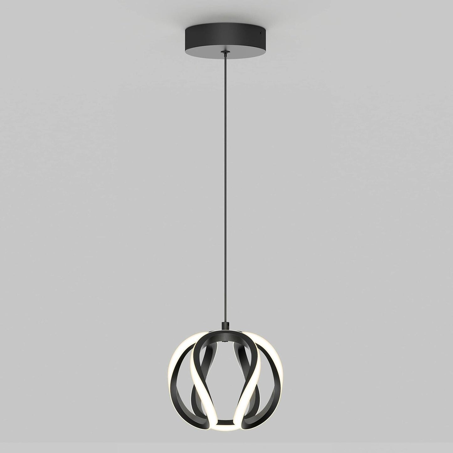 artika Vivaldi 12W LED Modern Pendant Light Fixture, Black Finish - Ideal for Dining Room, Kitchen Island Light - 800 Lumens, Tunable White Technology 3000-4000-5000 Kelvin