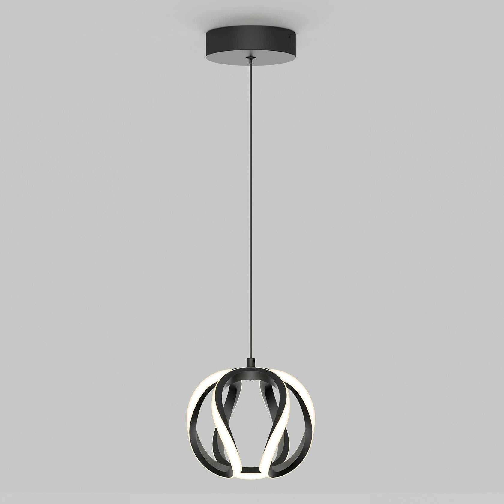 artika Vivaldi 12W LED Modern Pendant Light Fixture, Black Finish - Ideal for Dining Room, Kitchen Island Light - 800 Lumens, Tunable White Technology 3000-4000-5000 Kelvin