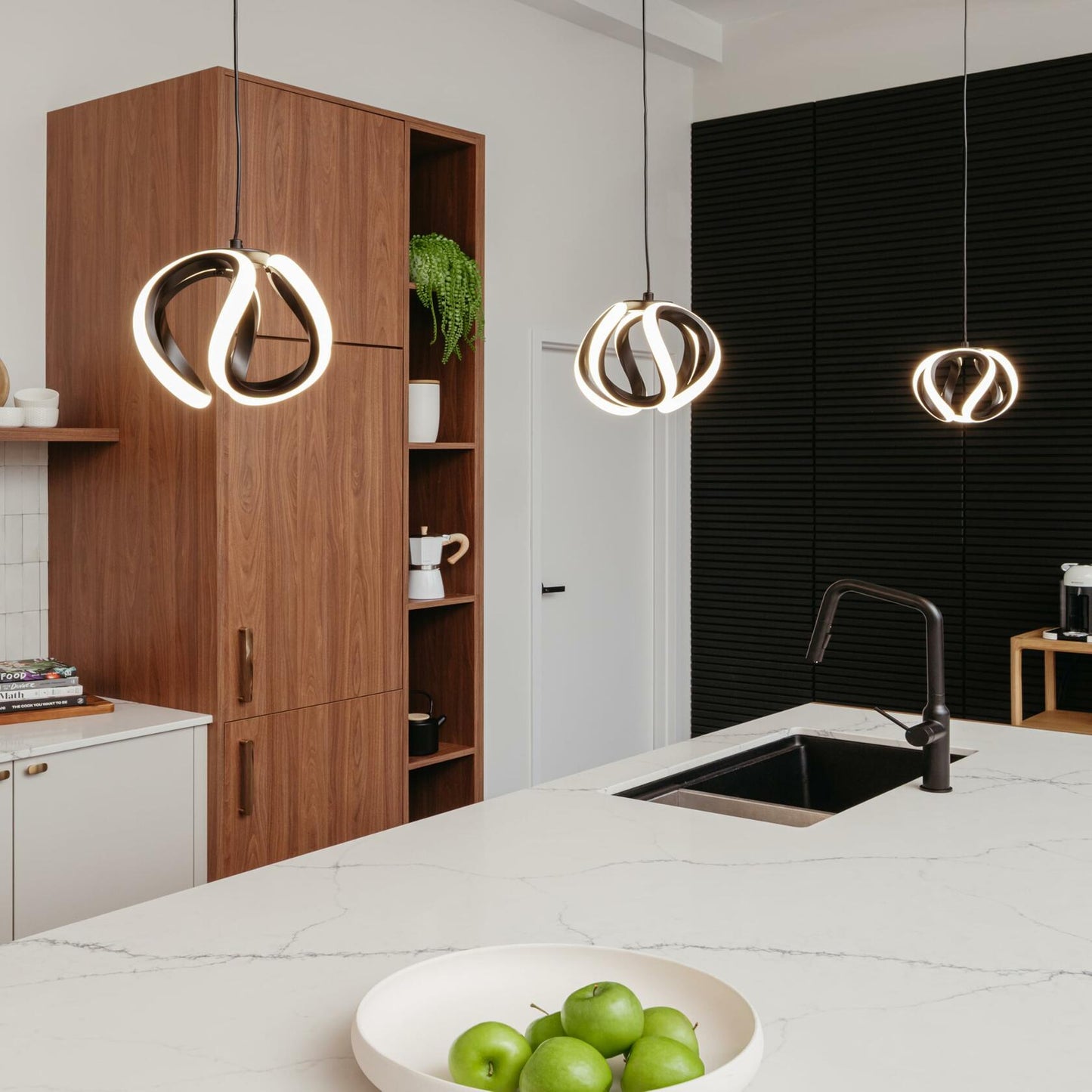 artika Vivaldi 12W LED Modern Pendant Light Fixture, Black Finish - Ideal for Dining Room, Kitchen Island Light - 800 Lumens, Tunable White Technology 3000-4000-5000 Kelvin
