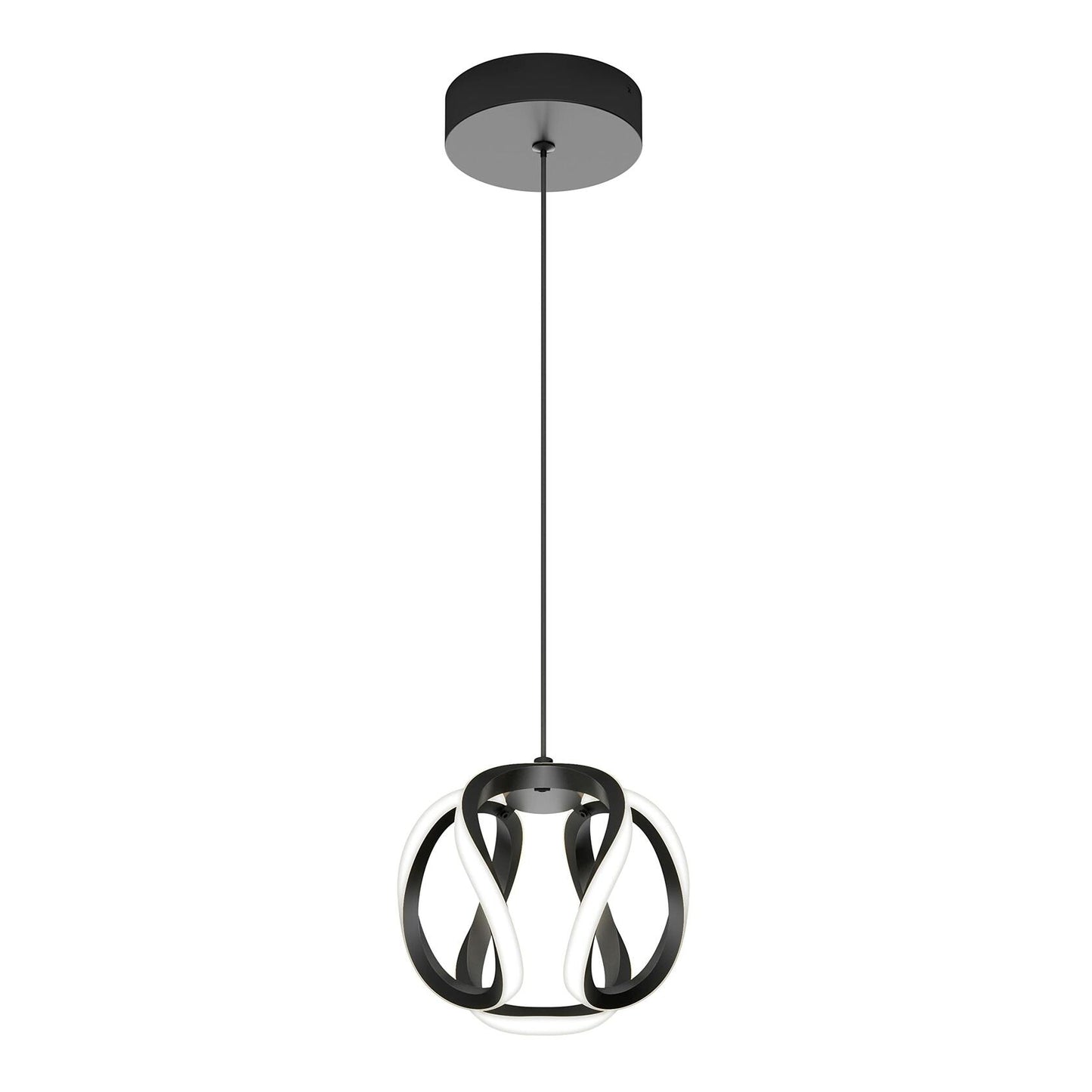 artika Vivaldi 12W LED Modern Pendant Light Fixture, Black Finish - Ideal for Dining Room, Kitchen Island Light - 800 Lumens, Tunable White Technology 3000-4000-5000 Kelvin