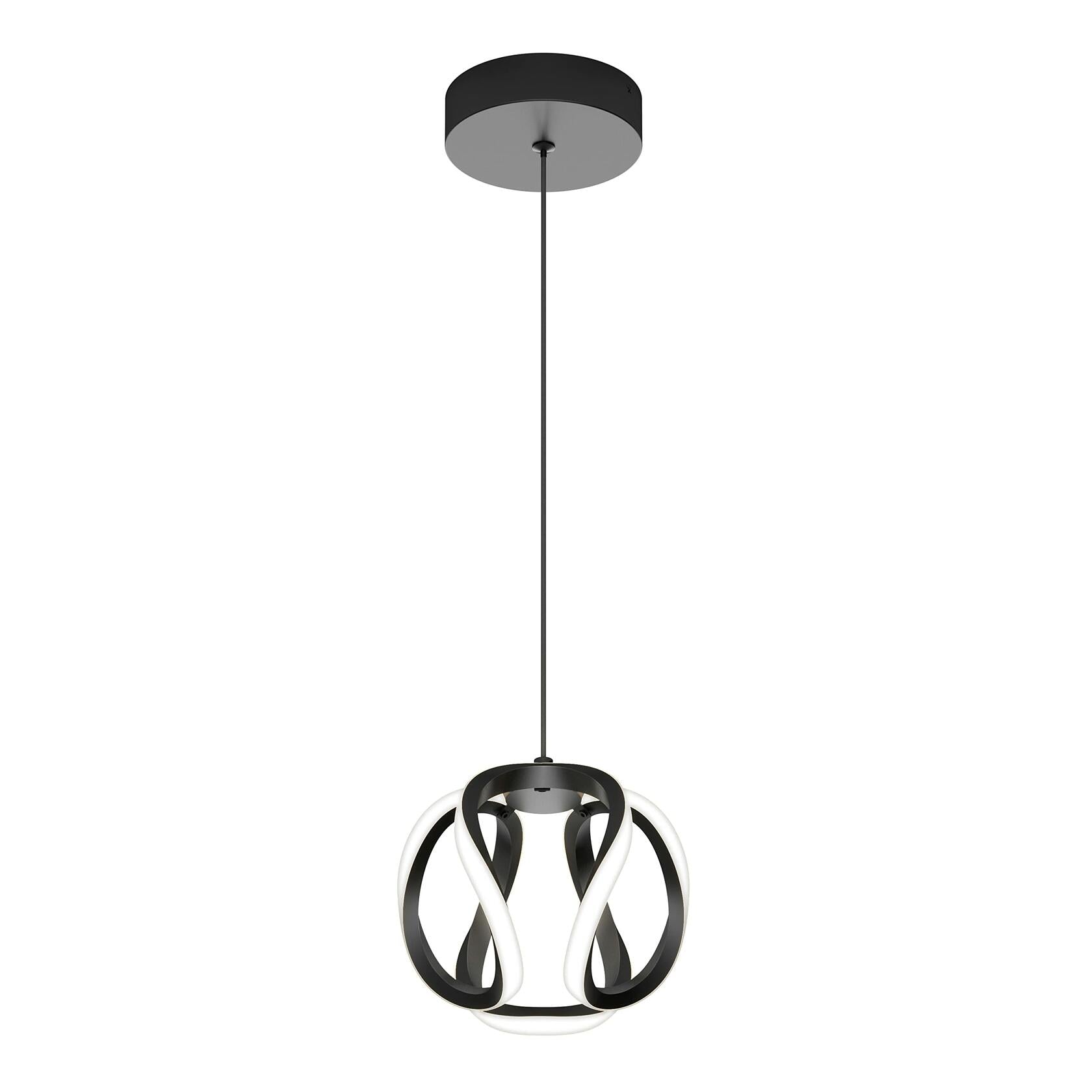 artika Vivaldi 12W LED Modern Pendant Light Fixture, Black Finish - Ideal for Dining Room, Kitchen Island Light - 800 Lumens, Tunable White Technology 3000-4000-5000 Kelvin