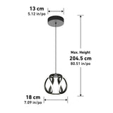 artika Vivaldi 12W LED Modern Pendant Light Fixture, Black Finish - Ideal for Dining Room, Kitchen Island Light - 800 Lumens, Tunable White Technology 3000-4000-5000 Kelvin
