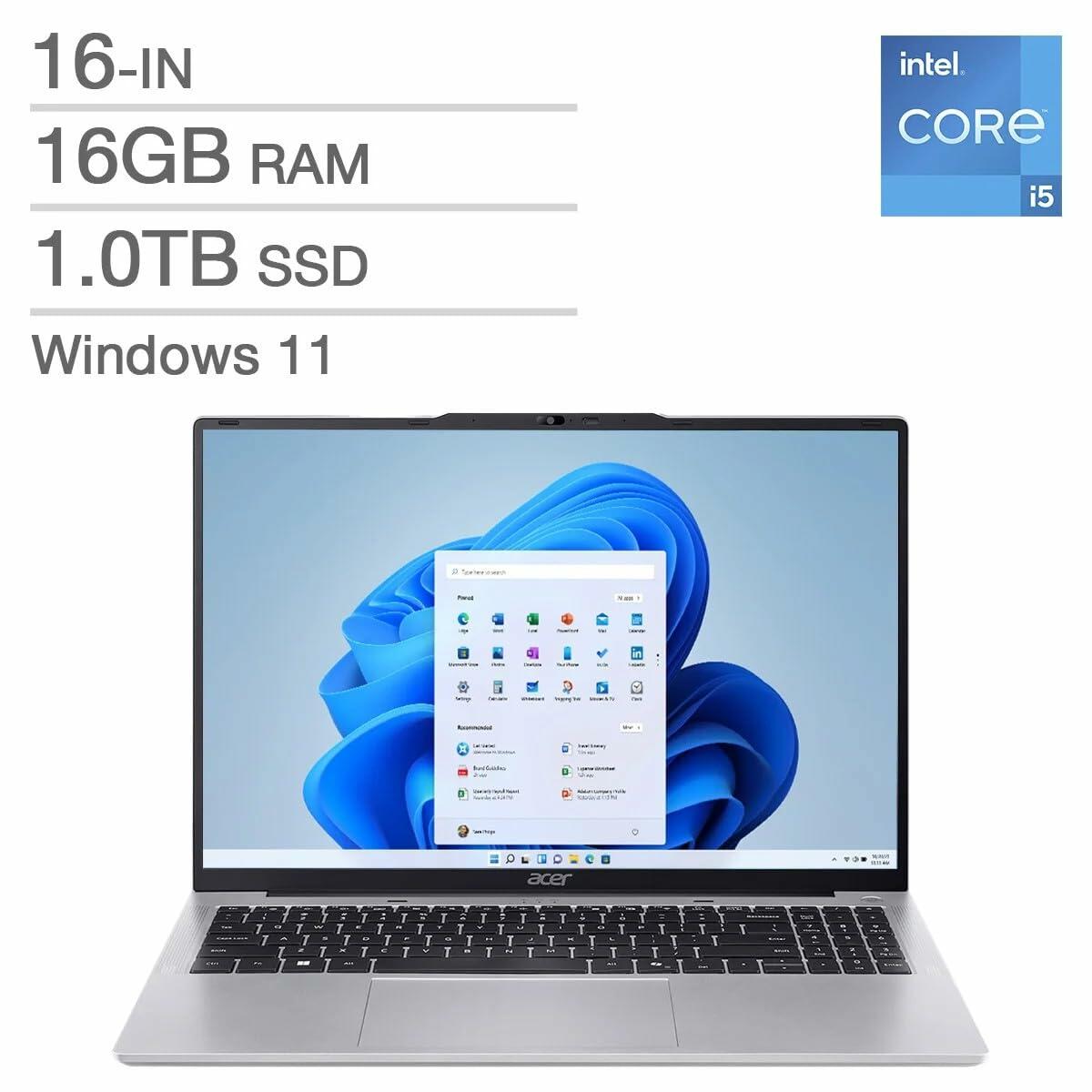 Acer Aspire Lite AL16-54P-55SD Laptop (Light Silver)