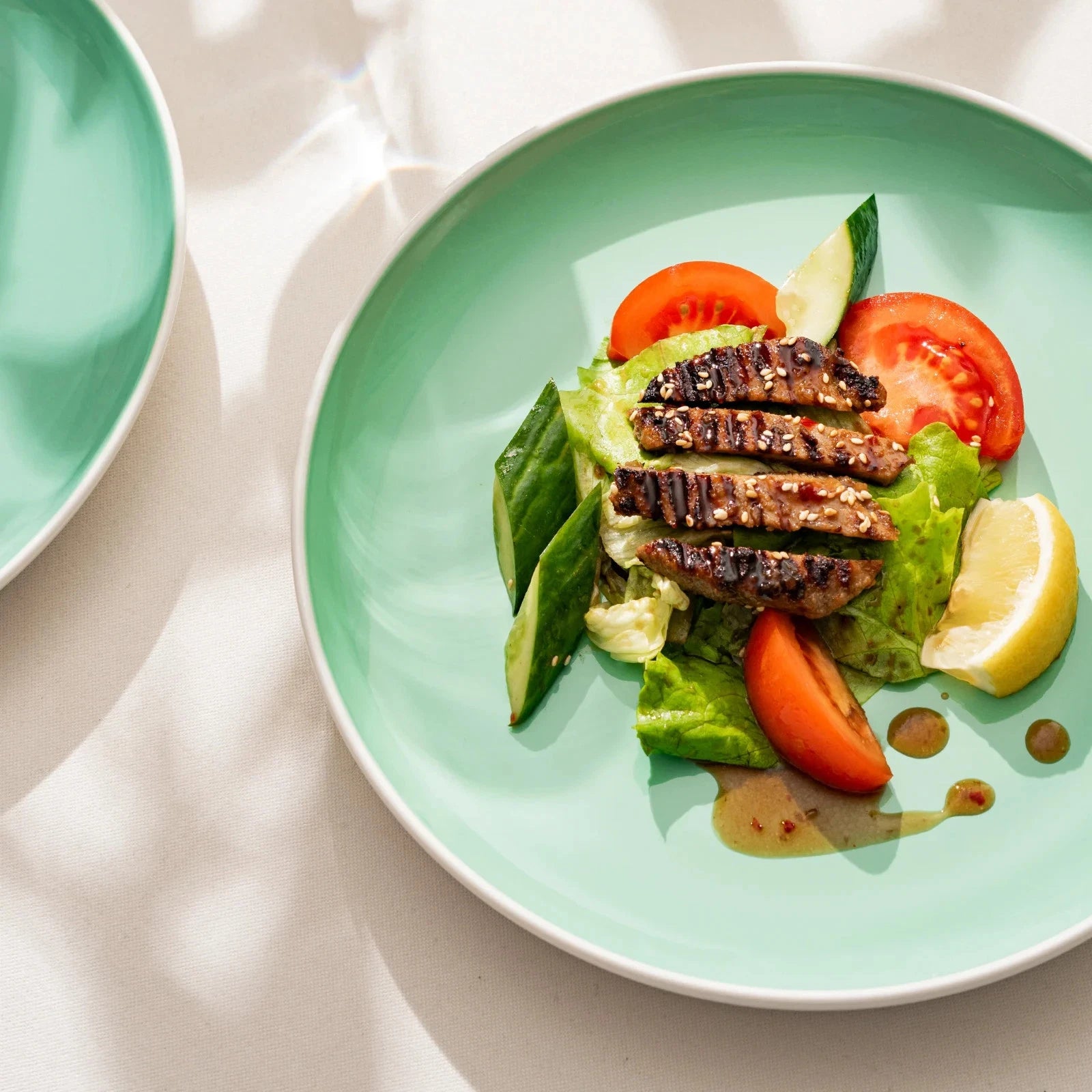 Lazuro, Celeste Lusite Green Dessert Plates, Set of 4, (8.5" x 1")