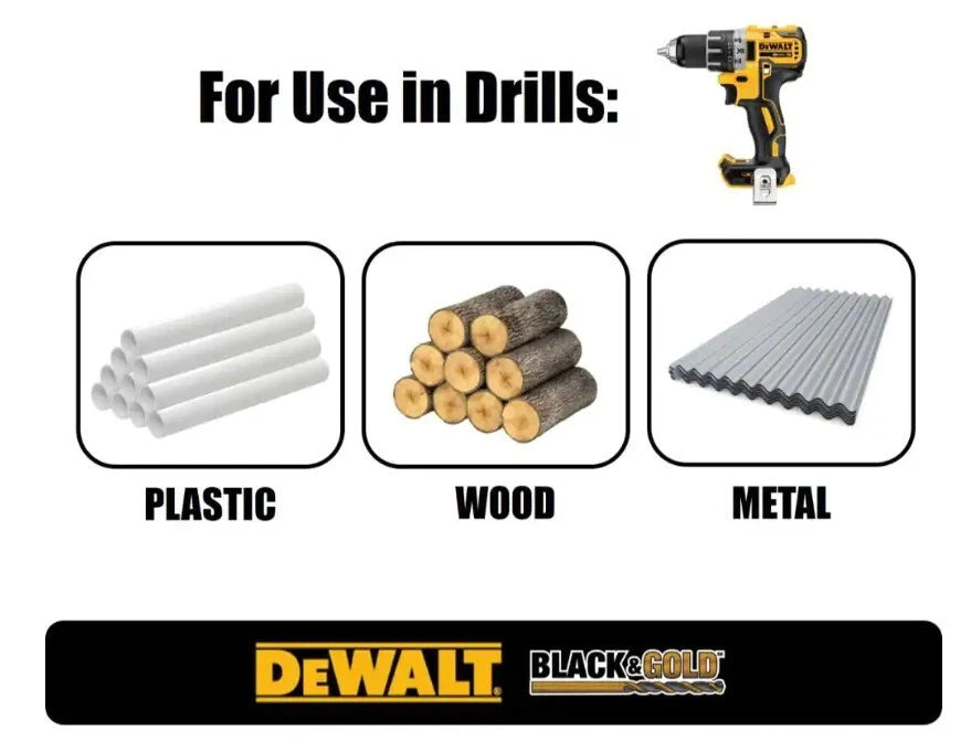DeWalt Drill Bit Set – 10 Pack (Model DWA1180) – High-Speed Steel Bits for Wood, Metal & Plastic
