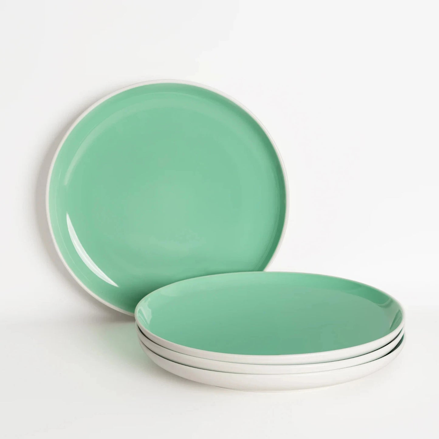 Lazuro, Celeste Lusite Green Dessert Plates, Set of 4, (8.5" x 1")