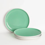Lazuro, Celeste Lusite Green Dessert Plates, Set of 4, (8.5" x 1")