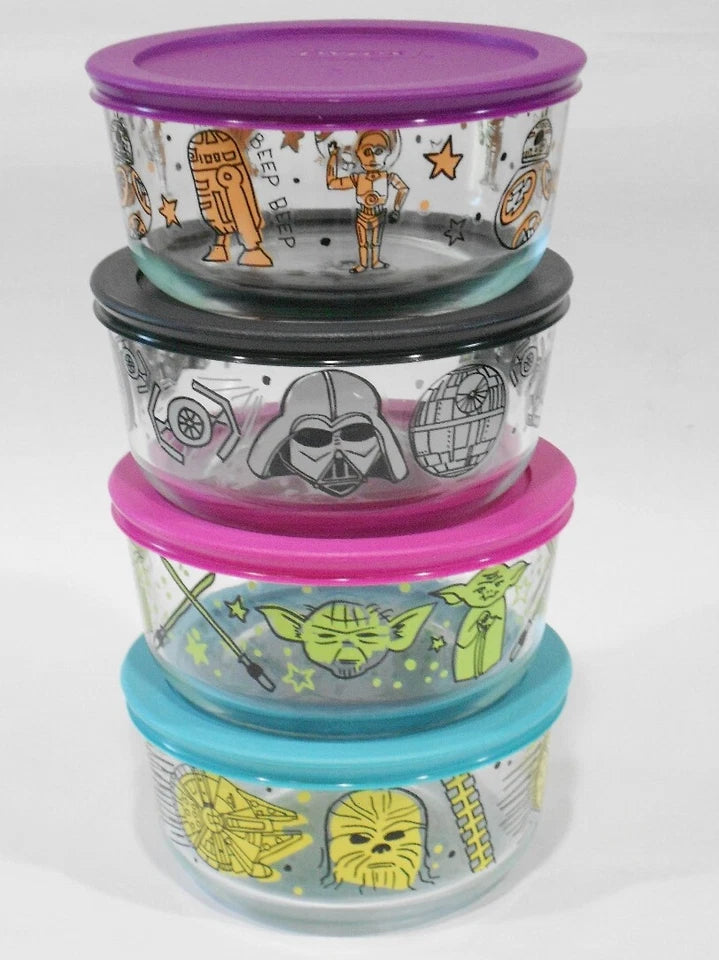 Pyrex Glass 8-Piece Star Wars Set – Durable Glass Food Storage with Iconic Star Wars Designs